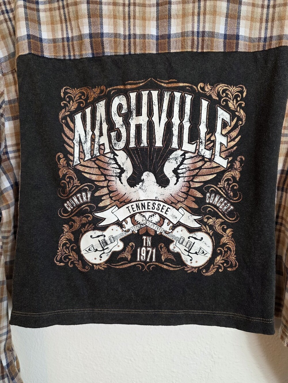 Altar'd State Nashville Plaid Flannel Cropped Shacket Large New - Picture 15 of 16